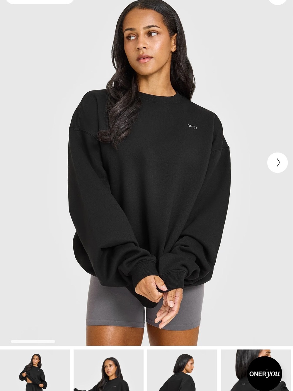 Oner Active Foundations Oversized Sweatshirt in Black Size L